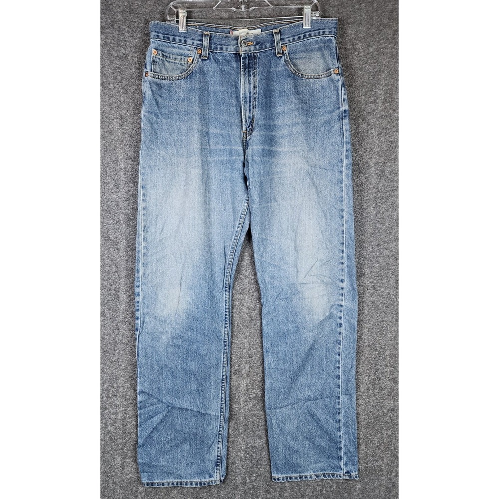 Levi Jeans Mens 36x34 505 Regular Fit Blue Denim Medium Wash EUC